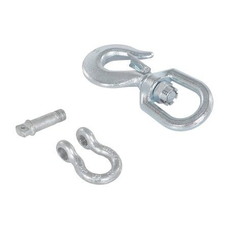 Vestil Swivel Hook With Clevis, 4K cap HOOK-S-4